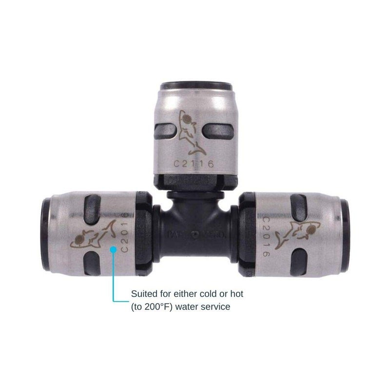 SharkBite 1/2 Inch EvoPEX Tee, Pack of 3, Push to Connect Plumbing Fitting, PEX, K362Z3 - Image 3